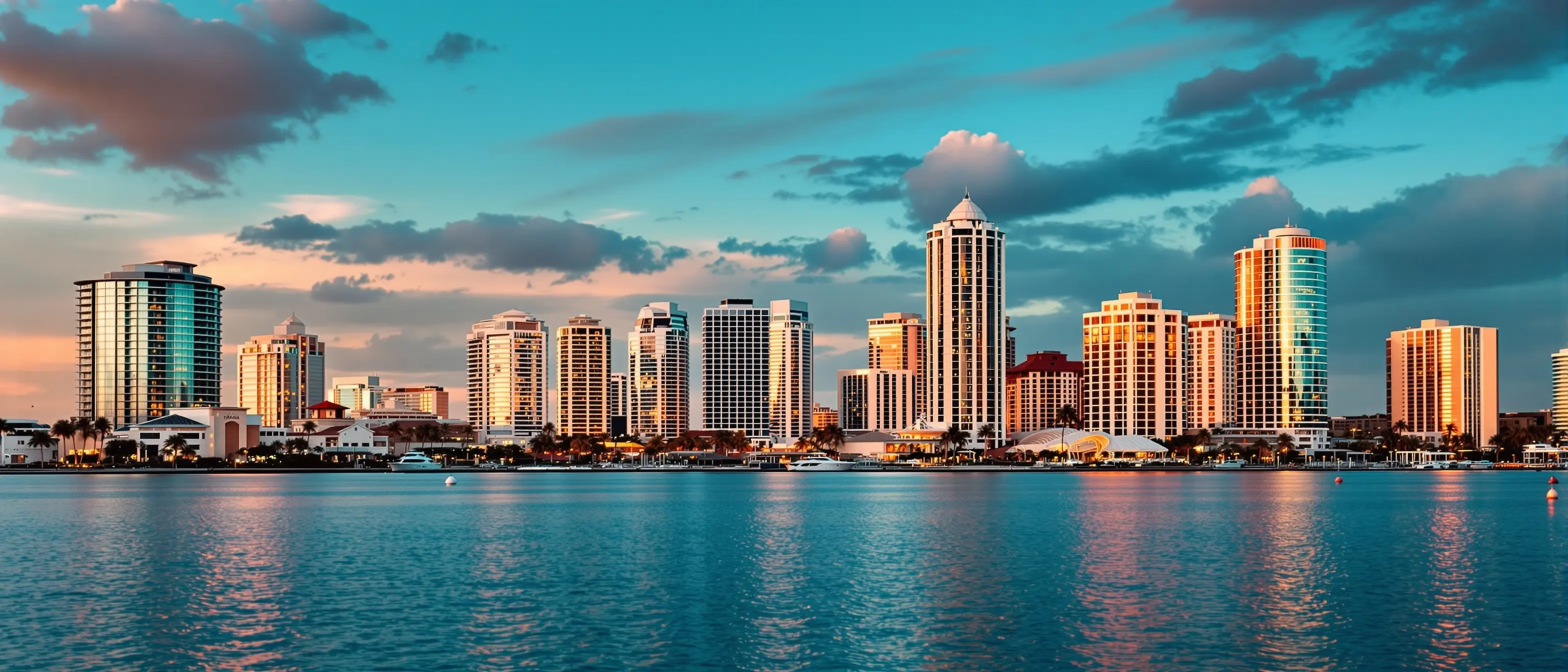 Sarasota Florida waterfront with modern architecture