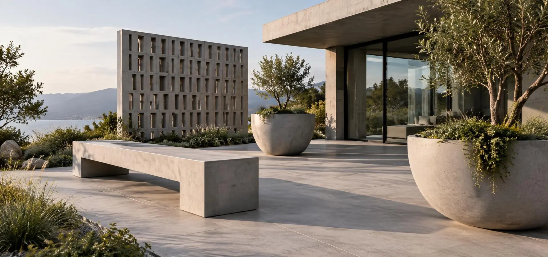 Custom printed architectural concrete products and site features