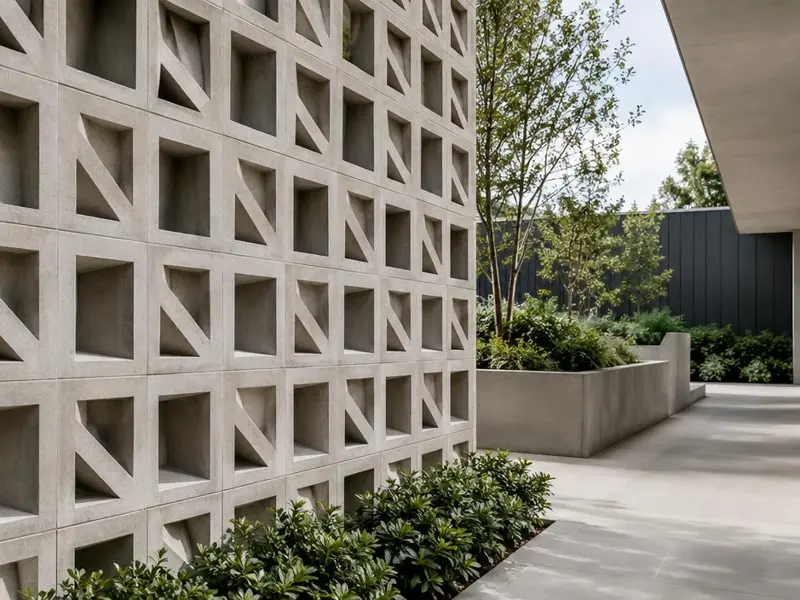 Custom printed architectural concrete screen wall feature