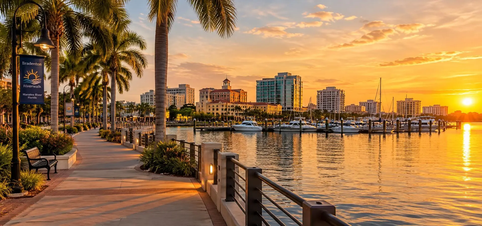 Bradenton Florida riverwalk along the Manatee River